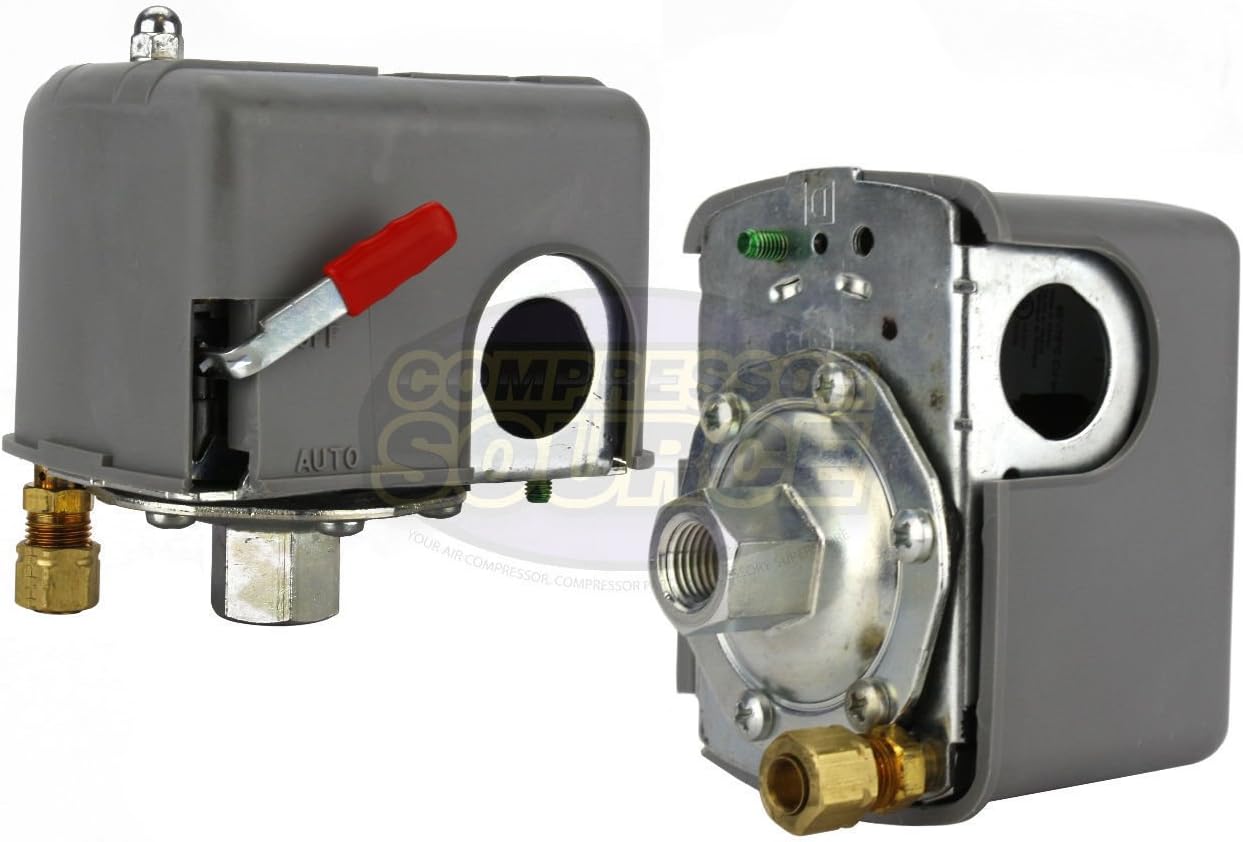 Square D Pumptrol Pressure switch for compressed air compressor 9013FHG12J52M1X 95-125 psi With Unloader & On/Off Lever (Paks) Pack of 2