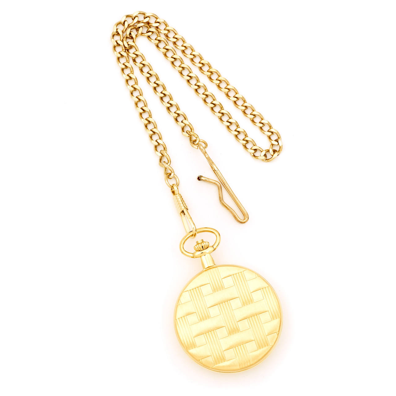 Charles Hubert 3841-GR Gold-Plated Mechanical Pocket Watch