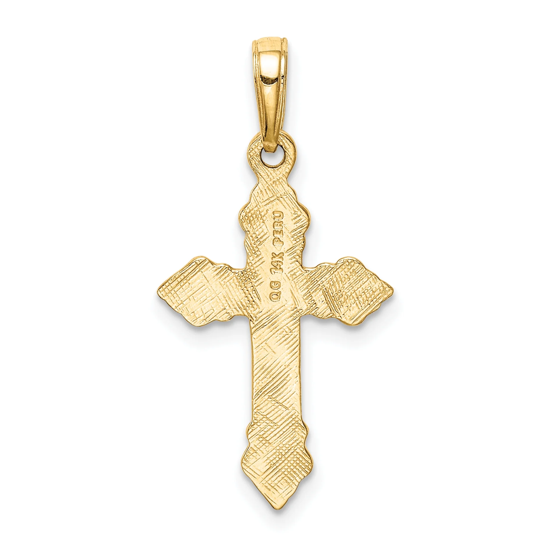 Carat in Karats 14K Yellow Gold Cross Pendant Charm (28mm x 15mm)