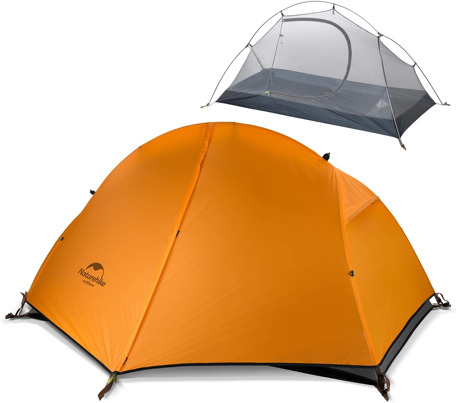 Naturehike Backpacking Camping Tent 1 Person Ultralight Waterproof Compact Portable Lightweight for Outdoor Hiking Cycling Bikepacking, 3-4 Season, Easy Setup, Anti-UV, Large Size with Footprint