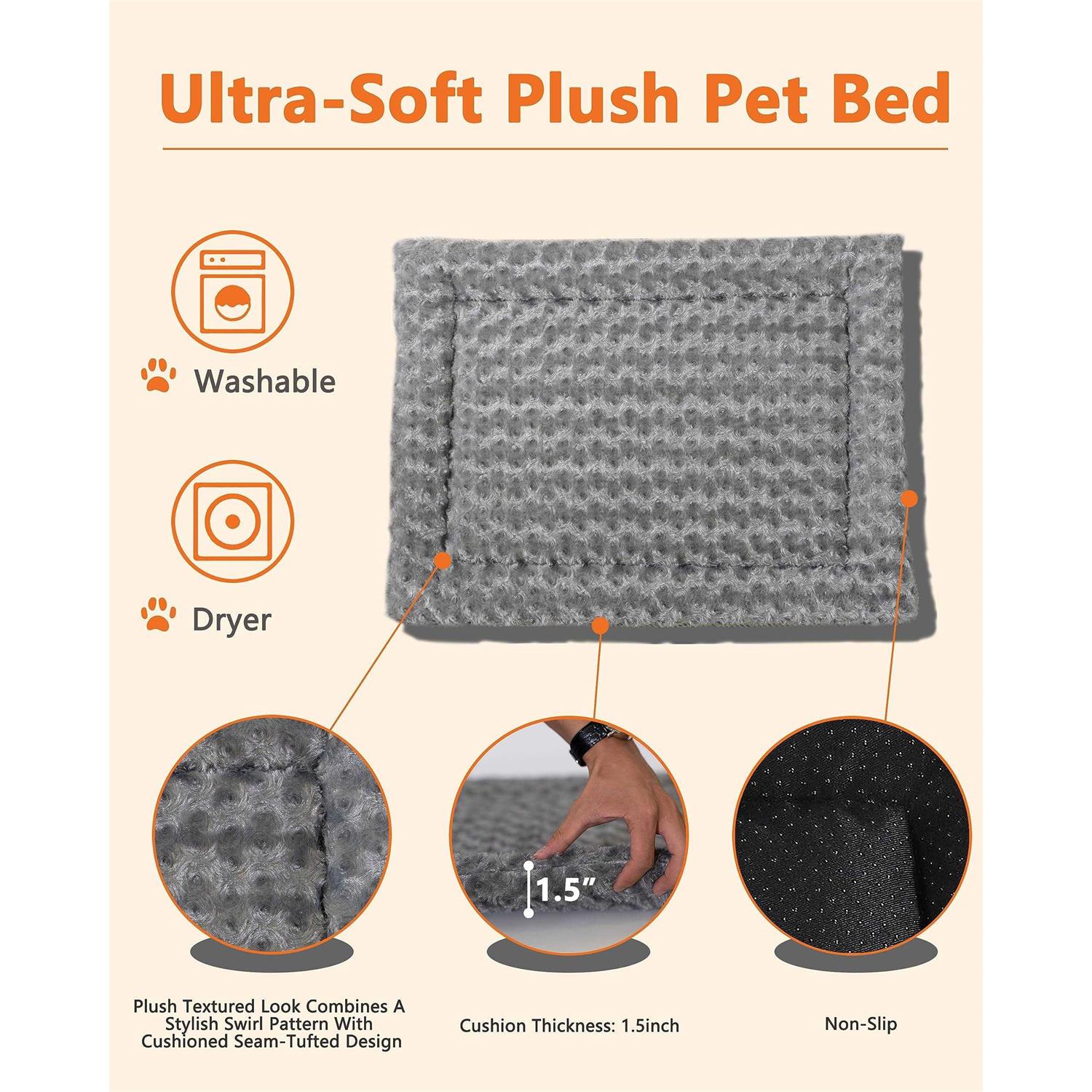 Megidok Wooden Dog Crate Furniture with Cushion Dog Crate End Table with Tray - Pet Supplies online store