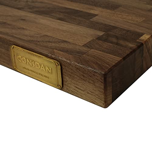 CONSDAN Butcher Block Counter Top, Walnut Solid Hardwood Countertop, Wood Slabs for Kitchen, Reversible, Both Side Polished, Prefinished with Food-safe Oil, 1.5" Thickness