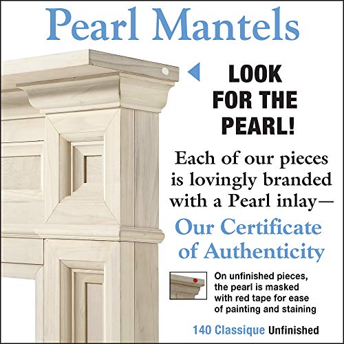 Pearl Mantels, Inc. 120-56 Windsor Fireplace Mantel Surround, Interior Width 56", Unfinished