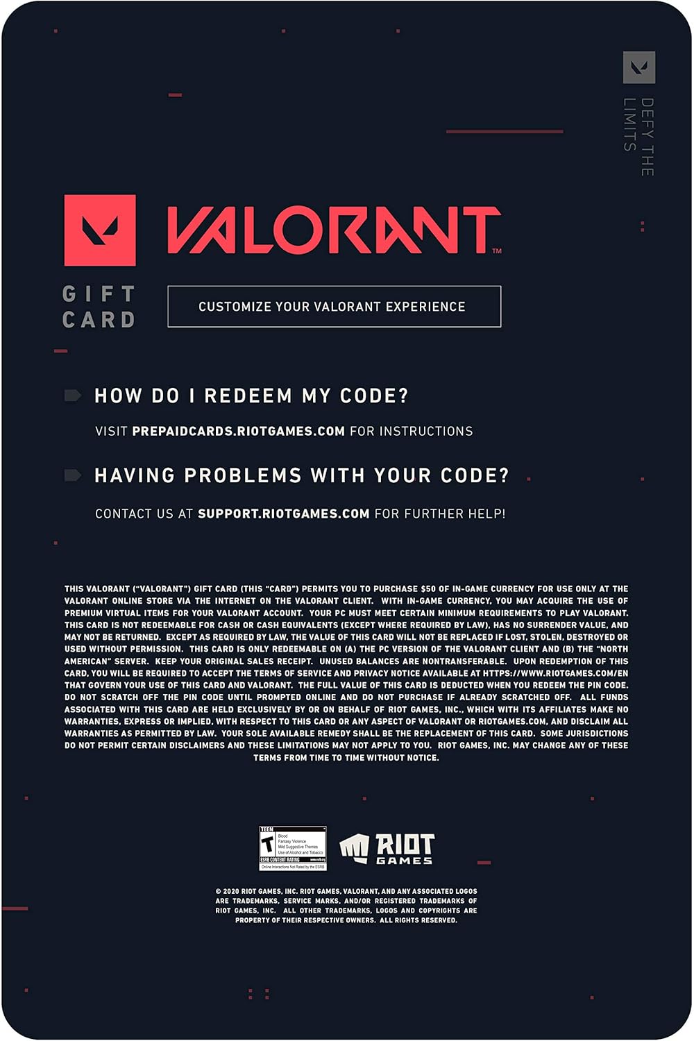 VALORANT $100 Gift Card - PC [Online Game Code]