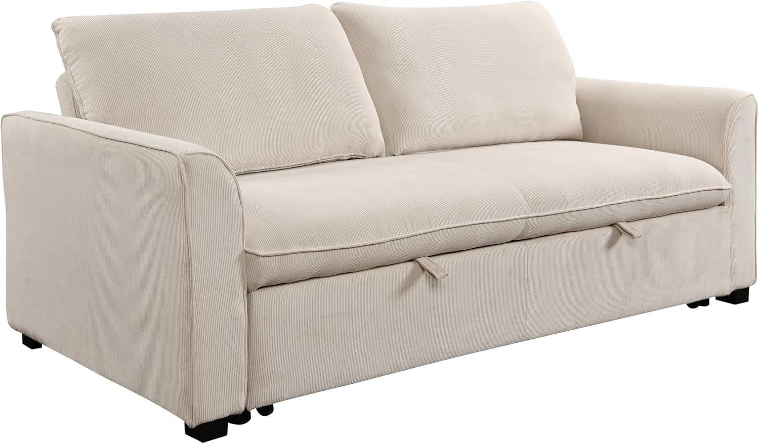 78 Inch 3 in 1 Convertible Sleeper Sofa Bed, Modern Fabric Loveseat Futon Sofa Couch w/Pullout Bed, Small Love Seat Lounge Sofa w/Reclining Backrest, Furniture for Living Room,Beige