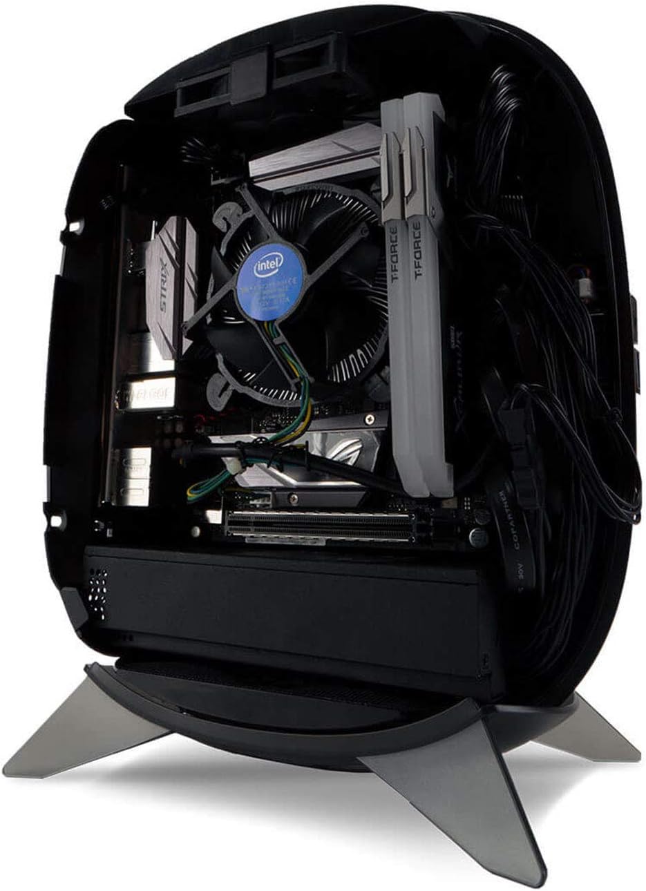 IN WIN B1 Mini-ITX Tower Case - 200W 80 Plus Gold Power Supply Included - Tempered Glass Top Panel - 80mm Side Fan (IW-CS-B1BLK-PS200W)