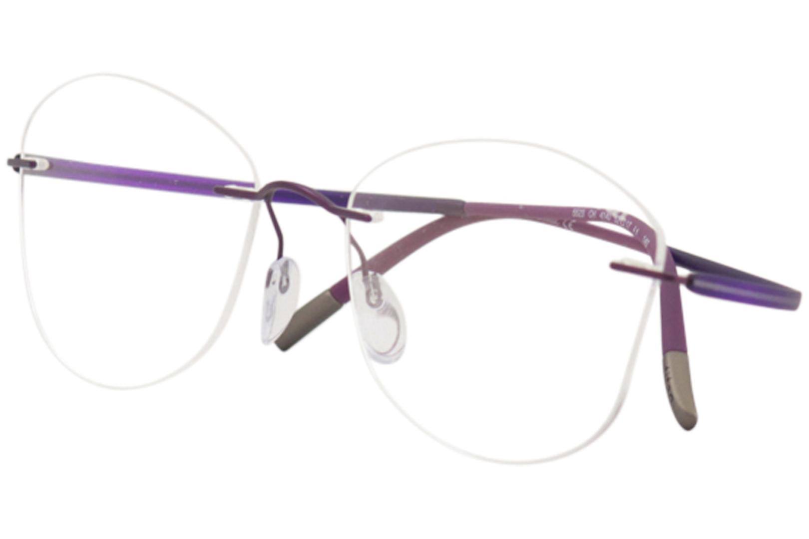 Silhouette Eyeglasses Essence 5523 4140 Ultra Violet Rimless Optical Frame, Purple