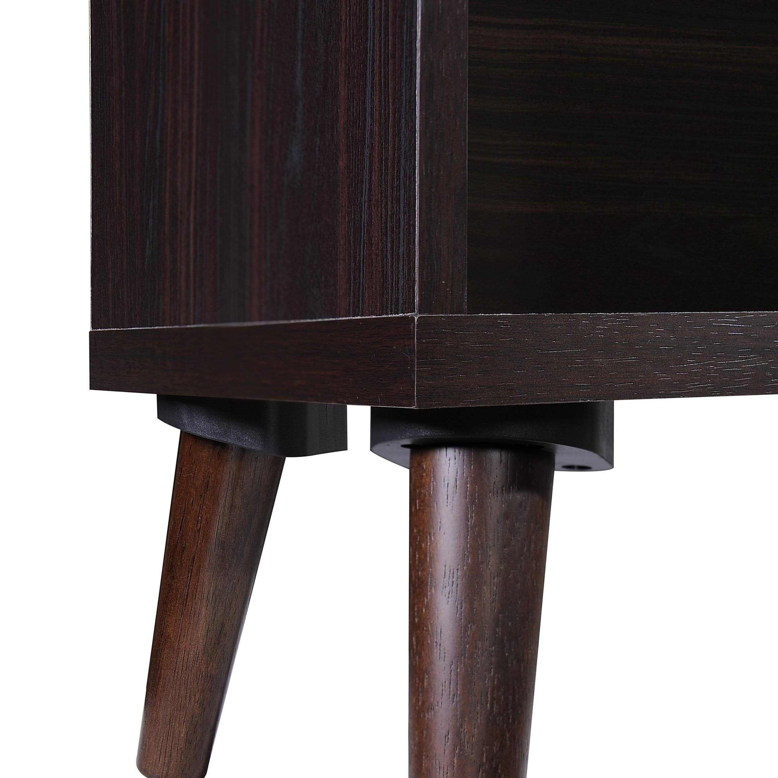 Eloise Mid Century Finished Faux Wood Bookcase - Wenge