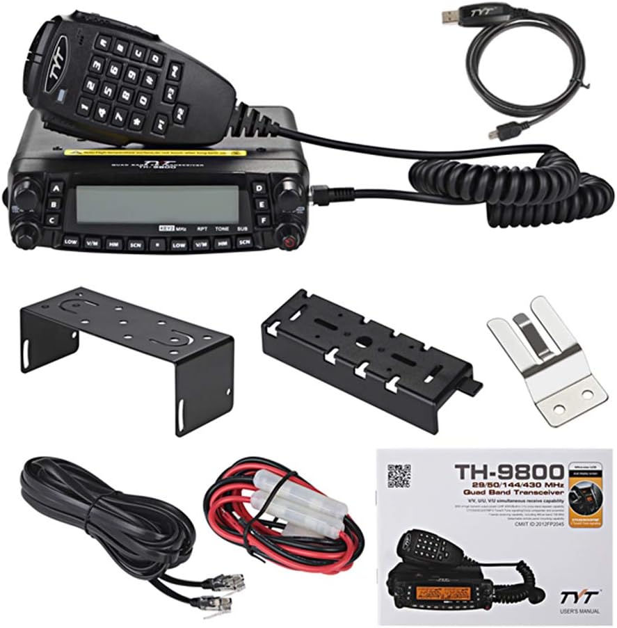 TYT TH-9800 Quad Band 50W Cross-Band Mobile Car Ham Radio Black Pack of 2