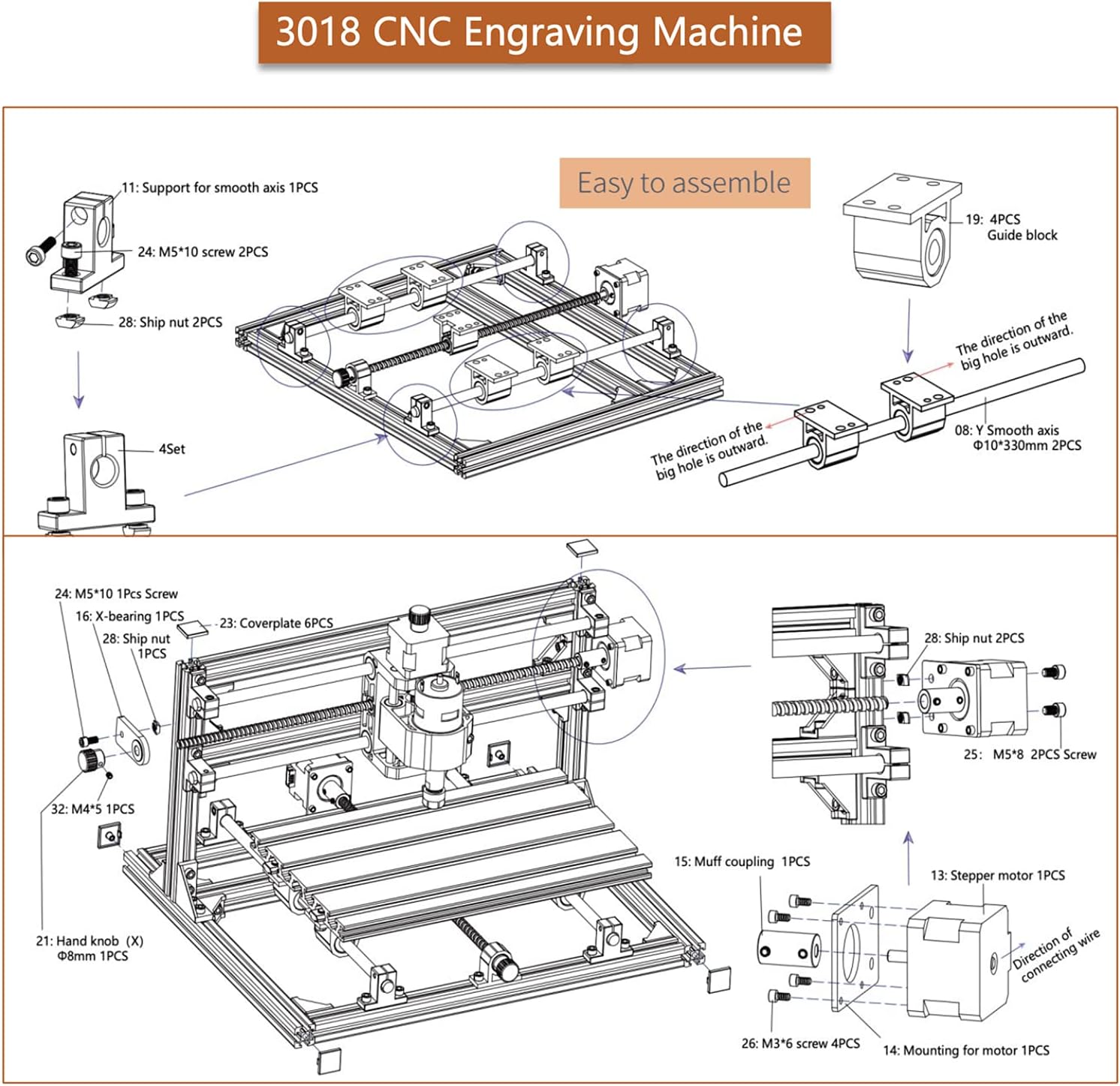 VEVOR CNC Machine Wood Router Engraver (2418)