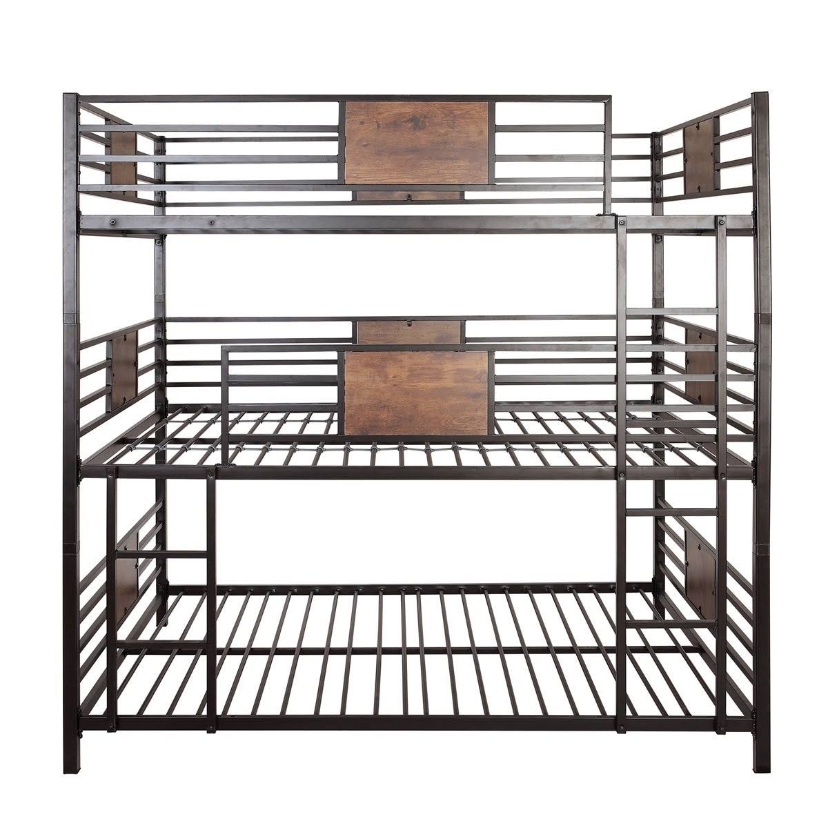 Merax Full Over Full Over Full Triple Bed, Divided Into Three SEPARATE Beds - White
