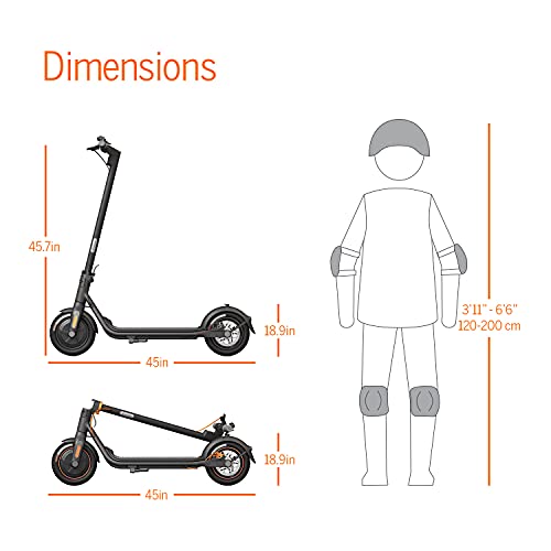 Segway Ninebot F40 Electric Kick Scooter, 350W Powerful Motor, 10-inch Pneumatic Tire, Foldable Commuter Electric Scooter for Adults, UL-2272 Certified