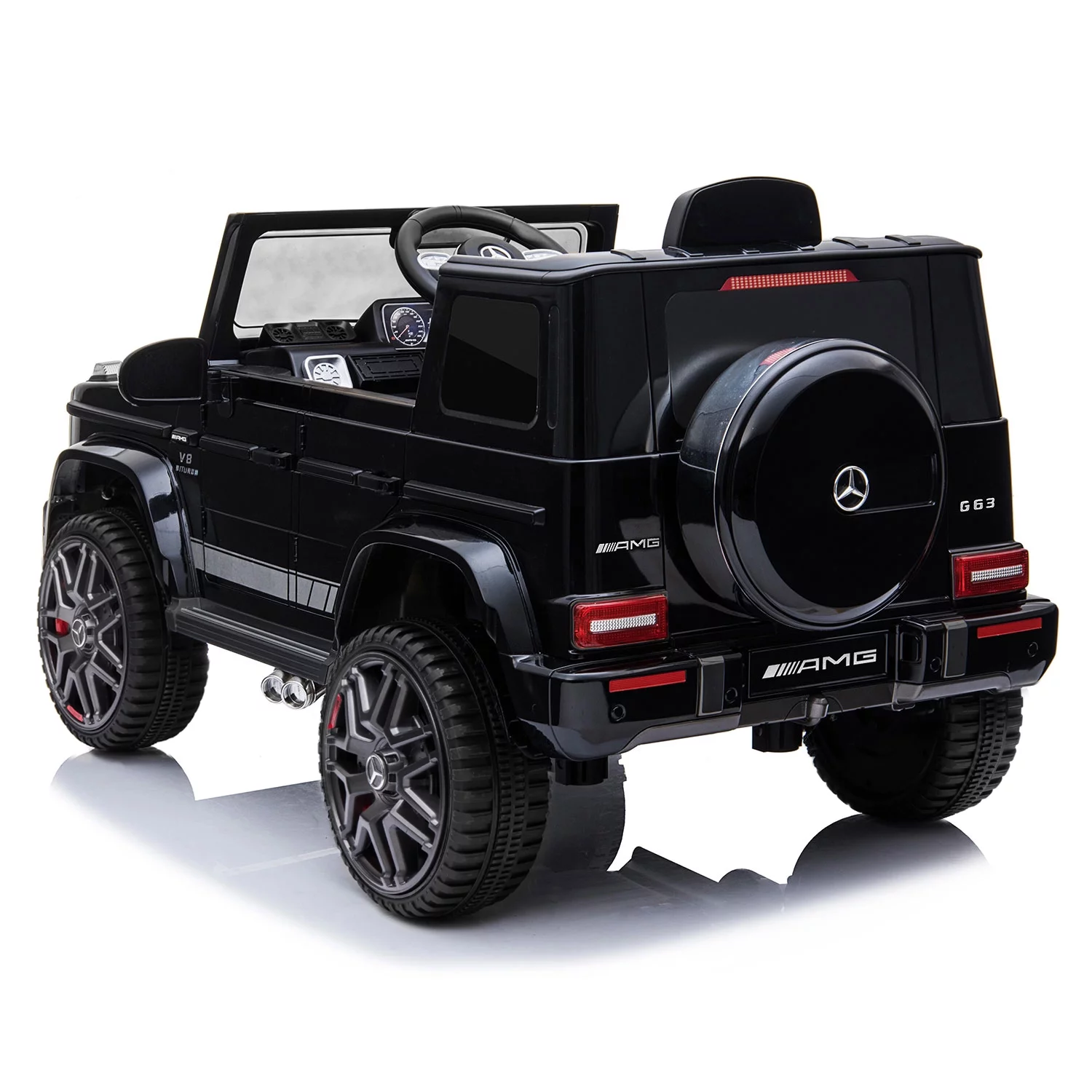 Licensed Mercedes Benz AMG G63 Children Ride On Car with Parent Remote Control for Kids, Electric Vehicles Suspension System, Openable Doors, LED Lights, 2 Motors, MP3 Player, New Version -Black
