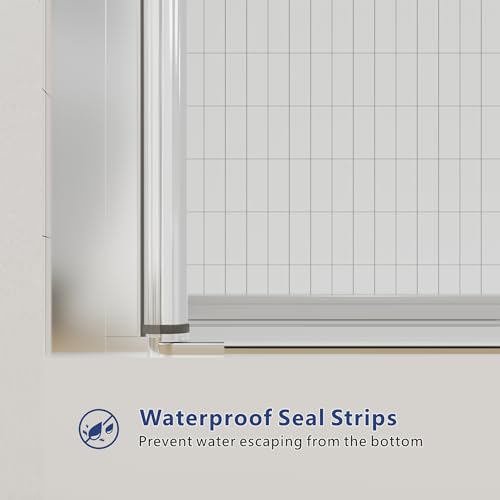 Shower Doors 32 in.W X 72 in.H Semi Frameless Hinged Pivot Swing Shower Door, SGCC Tempered Clear Glass, Reversible Installation, Chrome Finish