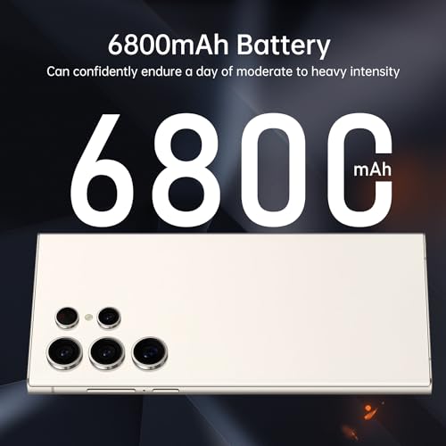 I24 Ultra 5G Smartphone, 6+256GB Unlocked Phone, Android 13.0, 48+108MP Zoom Camera, Mobile Phone with Build-in Pen,Long Battery Life 6800mAh, Dual SIM, 6.8“ HD Screen,5G/4G Phone (White)
