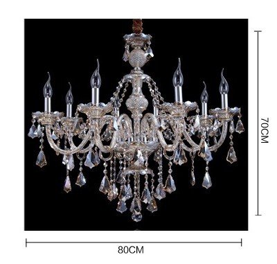 Cognac 8 Lights K9 Crystal Chandelier Modern Luxurious Light Candle Pendant Lamp Ceiling Living Room Lighting for Dining Living Room Bedroom Hallway Entry 31x28 Inch Gifts (Cognac Color)