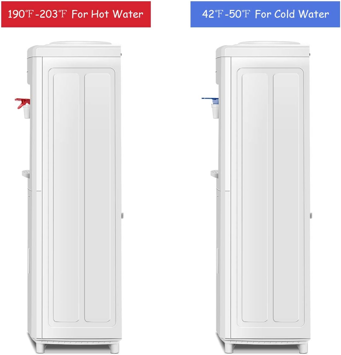Casart Top Loading Water Cooler Dispenser 5 Gallon with Storage Cabinet,Normal Temperature and Hot Water Bottle Load Electric for Home Office,Living Room Electric Water Dispenser