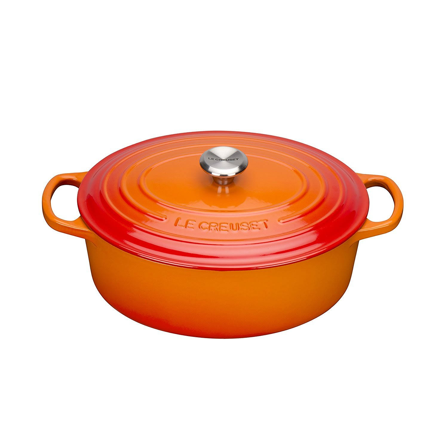 Le Creuset 6.75-Quart Signature Cast Iron Oval Dutch Oven - Flame