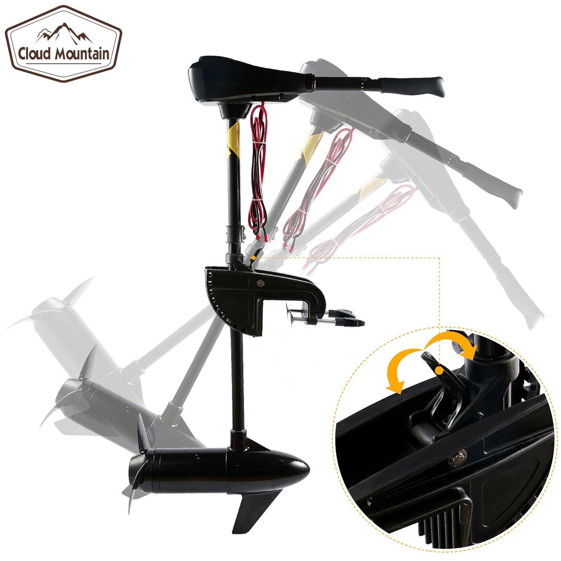 Cloud Mountain 86lbs Thrust Electric Trolling Motor for Fishing Boats Freshwater and Saltwater Use