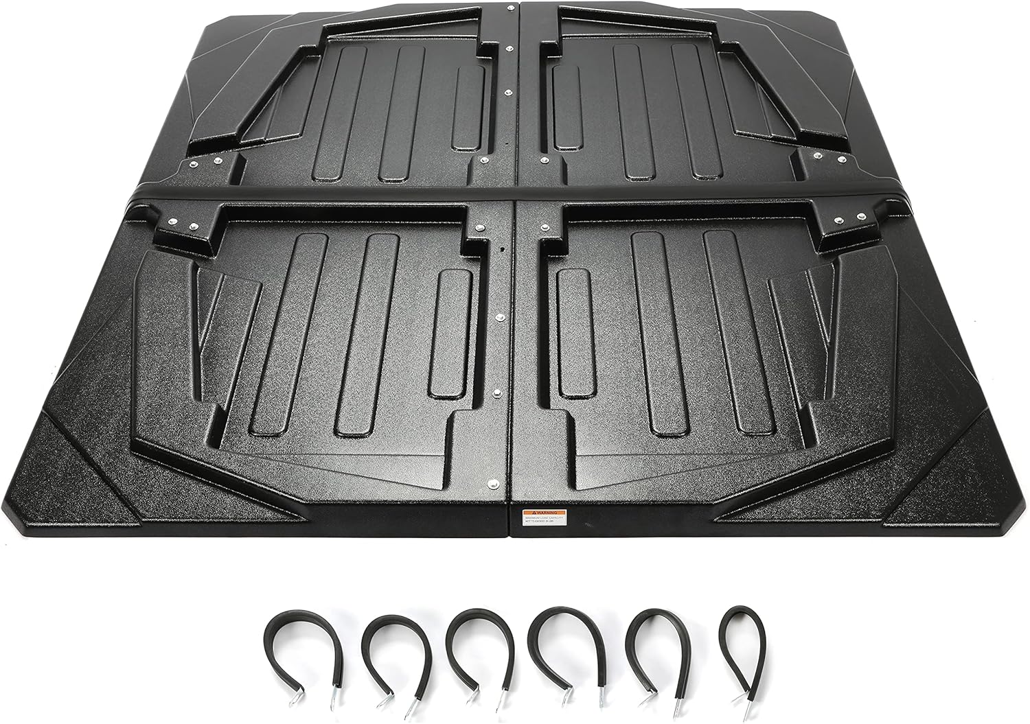 HECASA New Hard Top Roof 2 Piece Compatible with 2005-2022 Kawasaki Mule TRANS 3010 4000 4010 KAF620 KAF950 4 Seater Models/ 2005-2009 Polaris Ranger Crew 700 Plastic Black Replacement for KAF30-030A