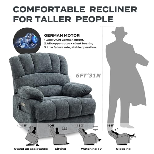 Recliner/Recliner Chairs for Adults/Lift Chair Recliners for Elderly，Massage Recliner with Heat/USB Charge Port Suitable for People up to 6Ft 3In/350lb Range (S1 Beige)…