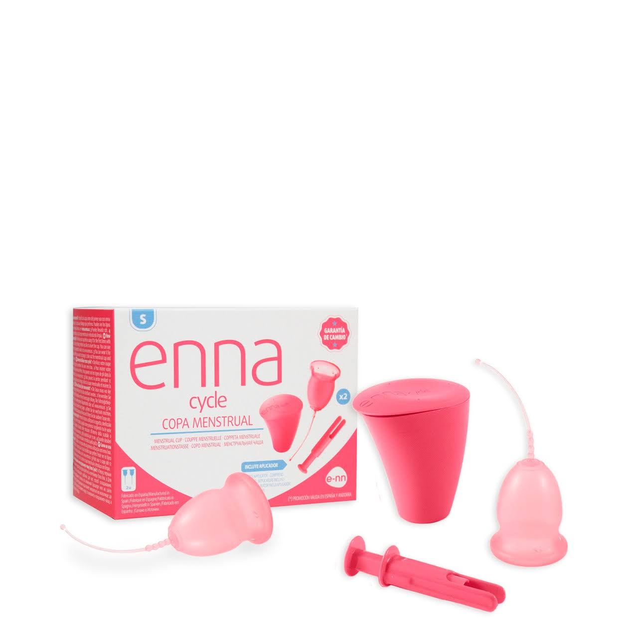 Enna Cycle Menstrual Cup Twin Pack Small with Sterilizer u0026 Applicator