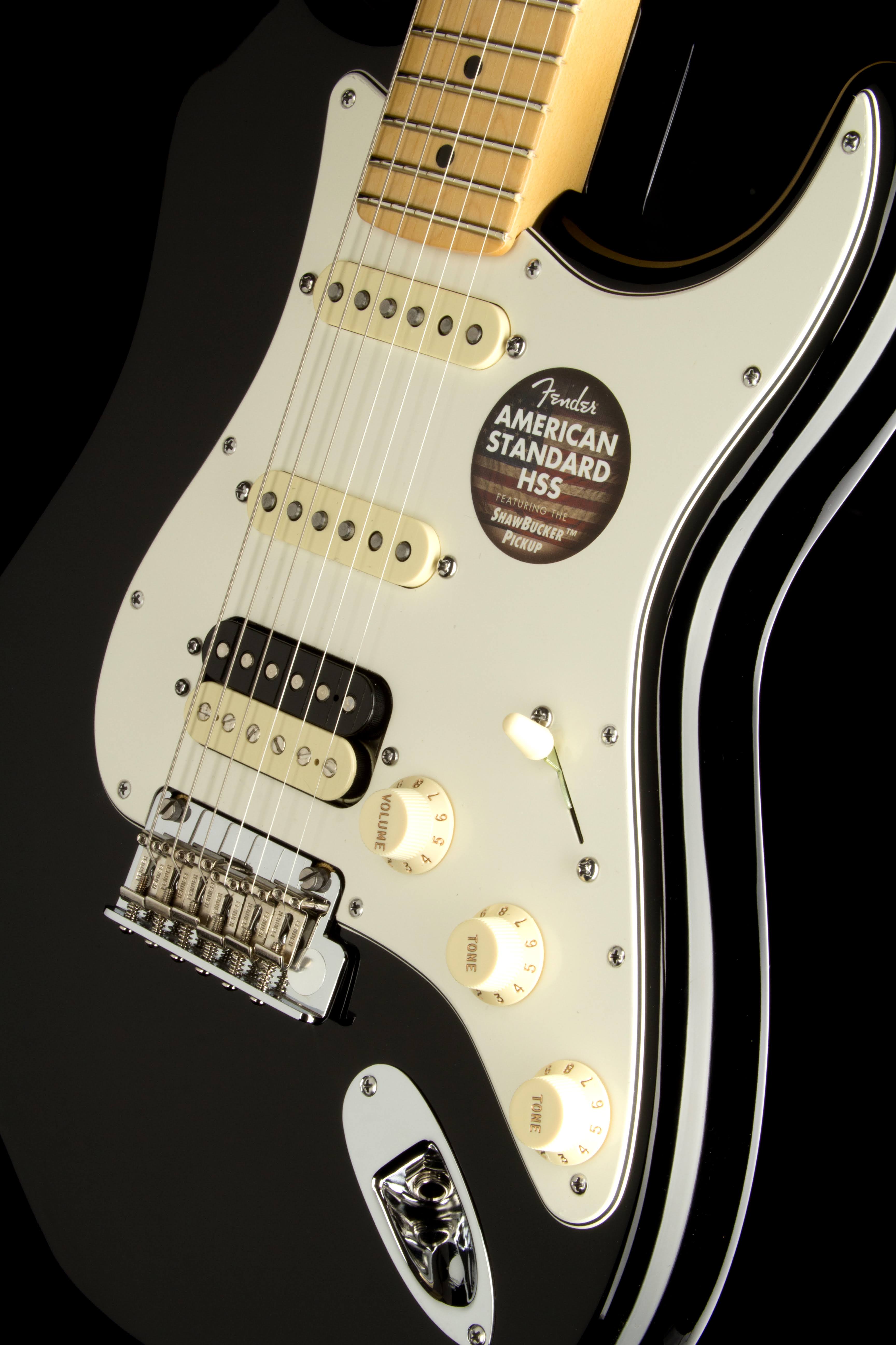 Fender American Standard Stratocaster HSS Shawbucker Maple Black