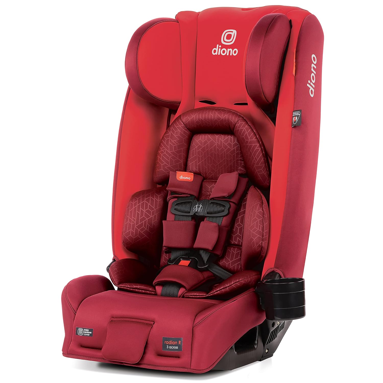 Diono Radian 3RXT, 4-in-1 Convertible Car Seat, Extended Rear and Forward Facing, Steel Core, 10 Years 1 Car Seat, Ultimate Safety and Protection, Slim Fit 3 Across, Black Jet