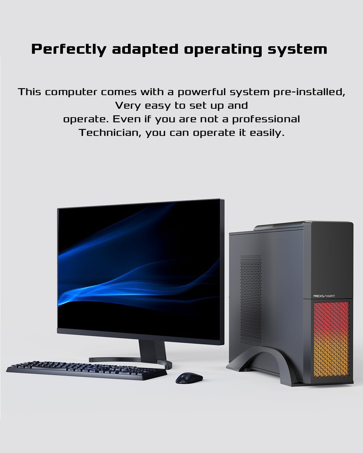 Desktop Computer PC 16GB RAM 512GB SSD Core i7-4765T Processor with 2.4G/5G/6G WiFi6E Bluetooth 5.3, Small Size and RGB Light, Mouse Keyboard