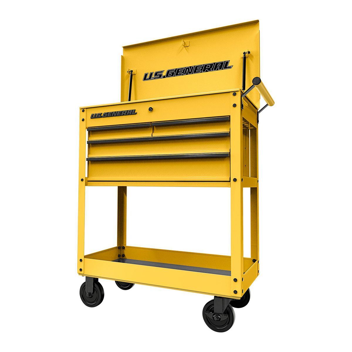 U.S. GENERAL 30 in., 4-Drawer Tech Cart, Red