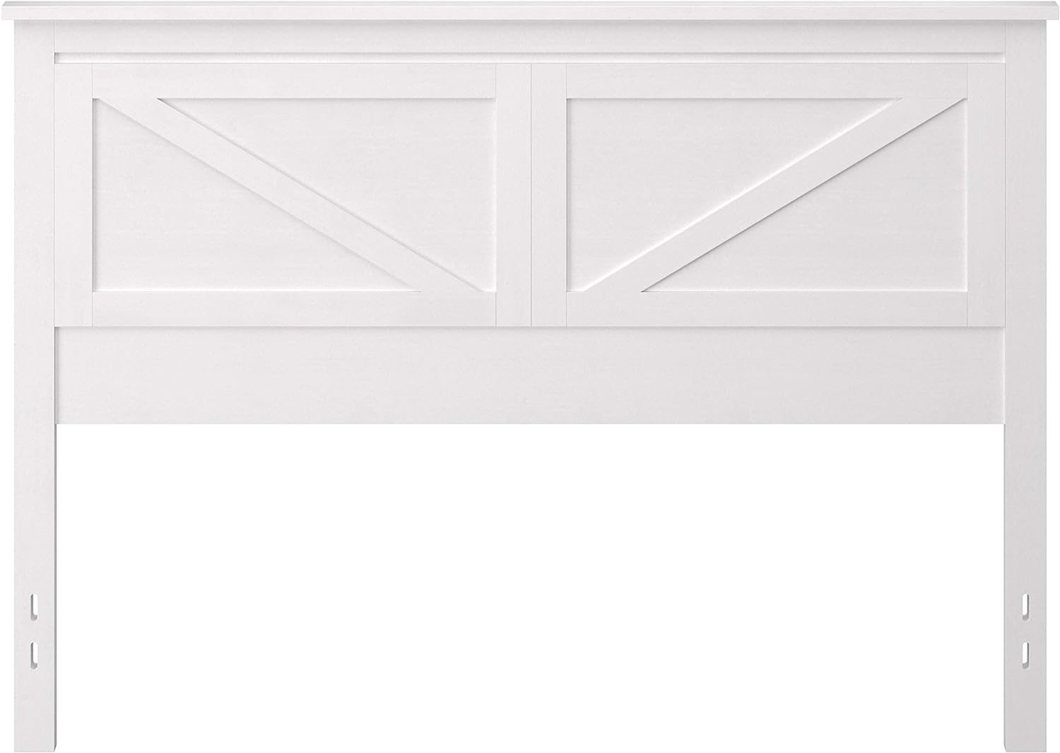 Farmhouse Wood Panel Headboard In Gloss White - Queen Size