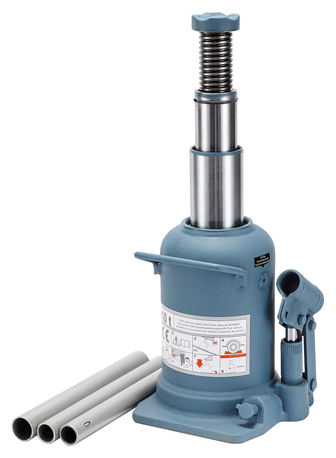 BAOSHISHAN 12 Ton High Lift Bottle Jack 9.25" to 23.23" Lifting Range Heavy Duty Double Ram Hydraulic Truck Jack