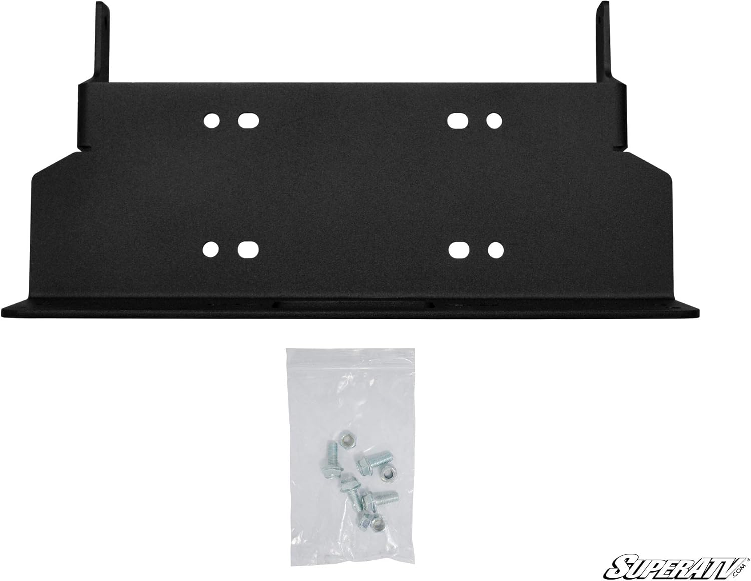 SuperATV Black Ops 3500 LB Winch with Winch Mounting Plate for Polaris Ranger Midsize 400/500 / Crew / 570/800 (See Fitment) | Powder-Coating Prevents Corrosion | Complete Kit Ready for Install!
