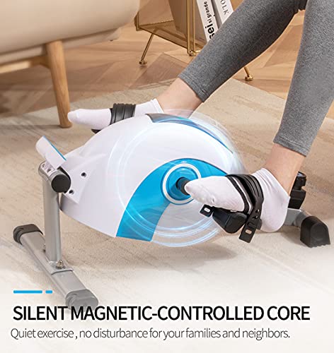 Sitting Mini Exercise Bike - Recumbent Exercise Bikes For Home Steppers Exercise For Seniors While Sitting Under Desk Bike Exercise Equipment Hands Bike Pedal Exerciser IPE210