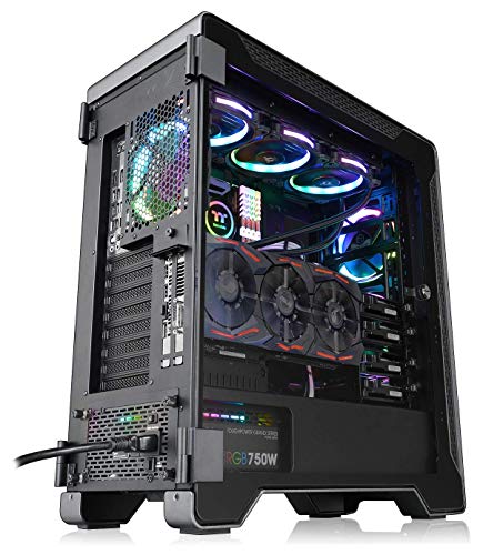 Thermaltake A500 Aluminum Tempered Glass ATX Mid Tower Gaming Computer Case with 3 Fans Pre-Installed CA-1L3-00M9WN-00