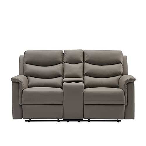 67" RV Loveseat Recliner Double Recliner Sofa,Home Theater Seating,Motion Sofa W/ 2 Cup-Holder & Storage,Easy to Assemble,Livingroom Furniture for Home Theater Game Small Room Seating,Gray