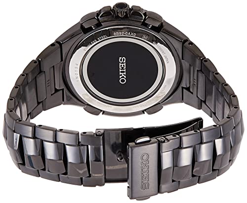 SEIKO SSG010 Watch for Men - Coutura Collection - Radio Sync Solar Chronograph, Two-Tone Stainless Steel Case & Bracelet, Black Dial with Lumibrite Hands & Markers, and Date Calendar
