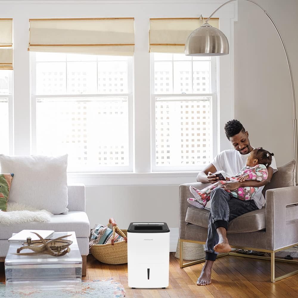 Frigidaire Dehumidifier, High Humidity 50 Pint Capacity with Built In Pump, in White
