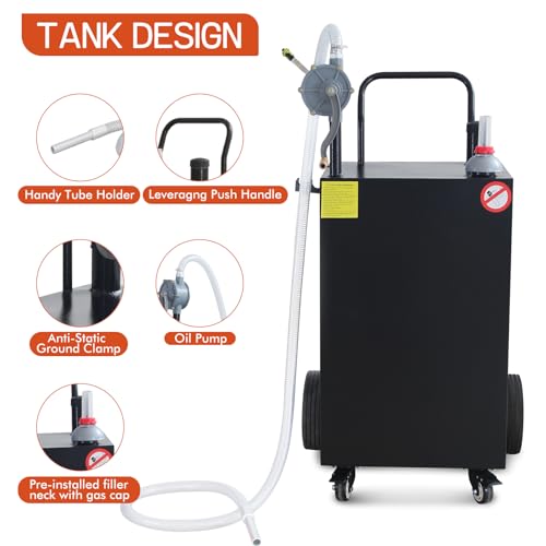 45 Gallon Portable Fuel Storage Tanks Gas Caddy Storage Diesel Kerosene Storage Containers for Boat, Atv, Car, Motorcycle