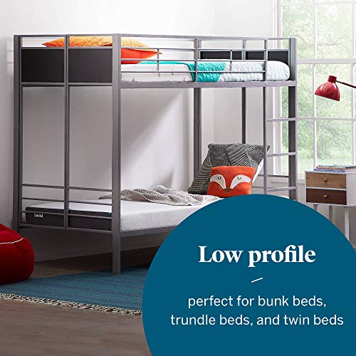 Lucid 5 Inch Firm Gel Memory Foam Mattress + Premium 100% Waterproof Cotton Terry Top Mattress Protector - Twin Size