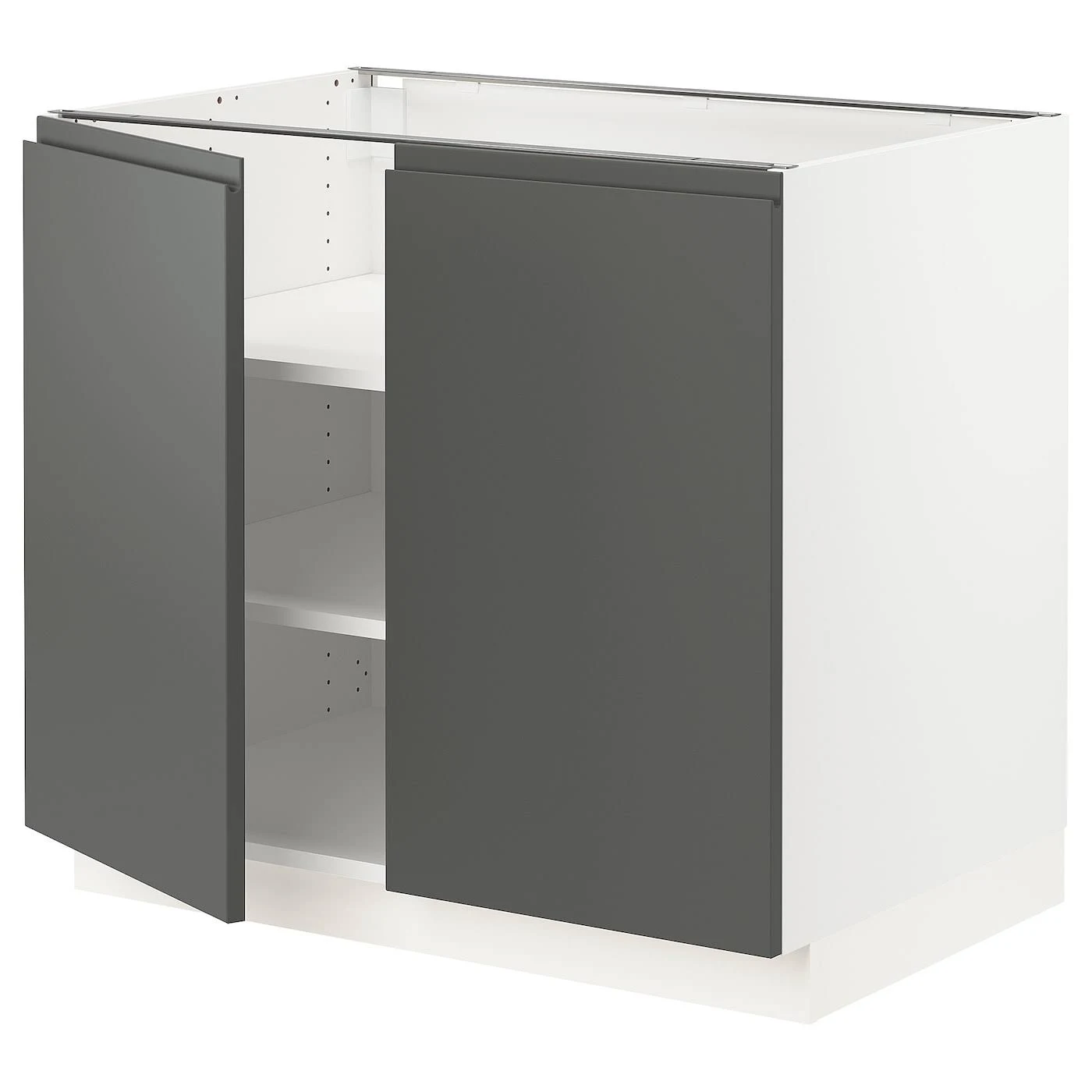 IKEA - SEKTION Base Cabinet with shelves/2 Doors, white/Voxtorp Dark Gray, 36x24x30 39357490
