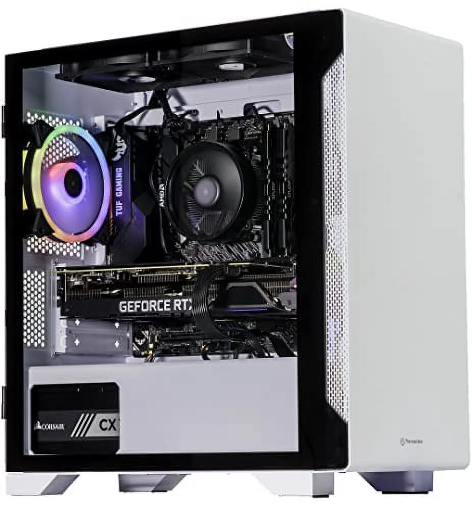 Velztorm Nix Custom Built Gaming Desktop PC Snow White (AMD Ryzen 5 5600X 6-Core, 16GB RAM, 1TB PCIe SSD, GeForce GTX 1650, 1xUSB 3.2, 3xUSB 3.0, 1xHDMI, Win 10 Home)