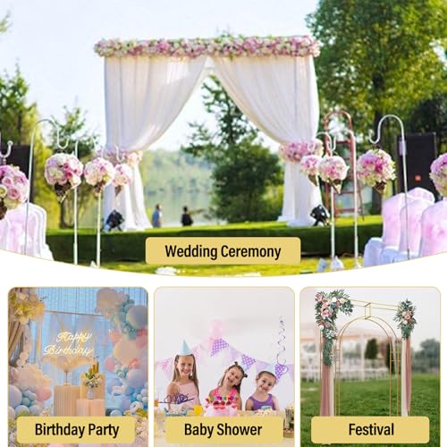 Wedding Arch Backdrop Stand, Wedding Arches for Ceremony Square Metal Balloon Arch Stand Garden Arbor Frame for Wedding Birthday Party Baby Shower Photo Booth Background Decoration (Gold)