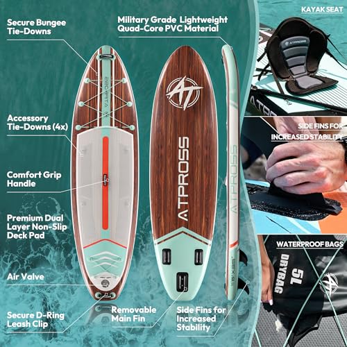 11'6"x35" Inflatable Paddle Board, 450lbs Extra Wide Stand Up Paddleboard for Adults with Premium SUP Accessories Kit & Backpack, Blow Up Kayak Non-Slip Stable Deck Boat for Yoga Fishing Surf