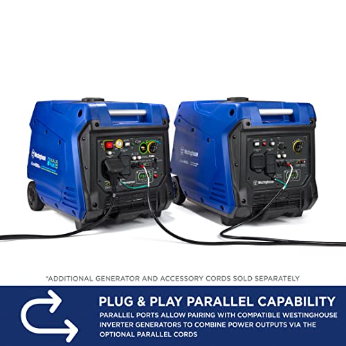 Westinghouse Outdoor Power Equipment 5000 Peak Watt Super Quiet Dual Fuel Portable Inverter Generator, Wheel & Handle Kit, Gas & Propane Powered, RV Ready, CO Sensor, Parallel Capable