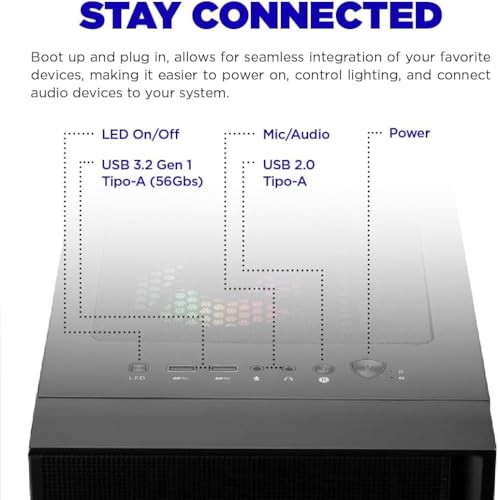 Tomcat Desktop Pc Ryzen 5 5500, RTX 3050 6GB, (2 * 8GB) 16 Gb RAM 3600 RGB, SSD 480GB M.2 NVME, W11, WiFi Ready, Mouse and Keyboard, 1 Year Manufacturer