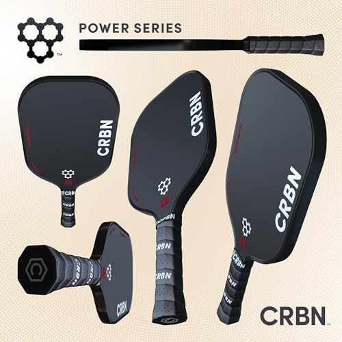 CRBN X Series Power Pickleball Paddle - Carbon Fiber Pickleball Paddle with Foam Injected Edges for Expanded Sweet Spot