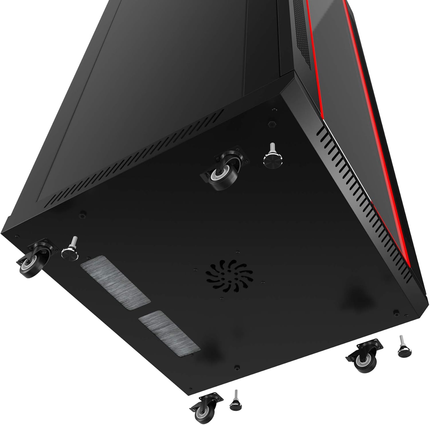 Sysracks 12 U Server Rack 35 Inch Deep Network Cabinet Under Desk Portable Locking Data Enclosure - PDU/Casters/Fan/Shelf/Hardware/PDU/Black