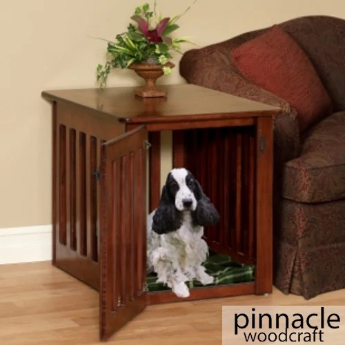 DOG CRATE END TABLE – WOOD Brown Maple White Size large