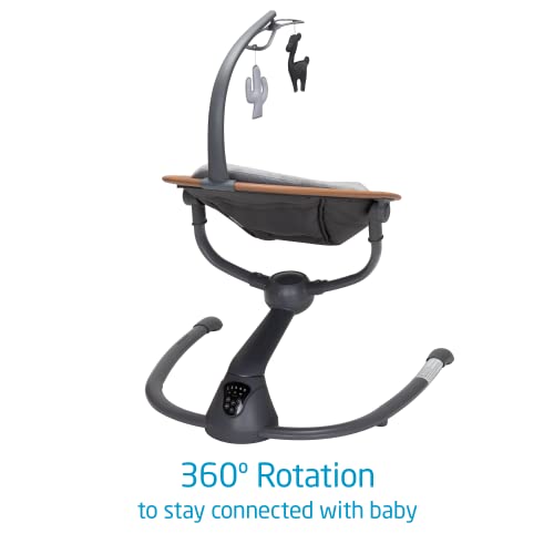 Maxi-Cosi Cassia Baby Swings for Infants: Smart Portable Baby Swing with Music, Lightweight & Foldable Baby Swing, 360 Rotation Infant Swing, Classic Oat